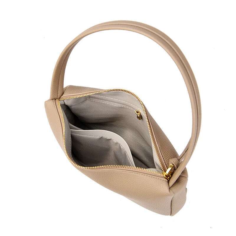 Cowhide-Textured French-Style Single-Shoulder Underarm Bag Women. New Style For Spring And Summer, Pillow Bag, Handbag, Can