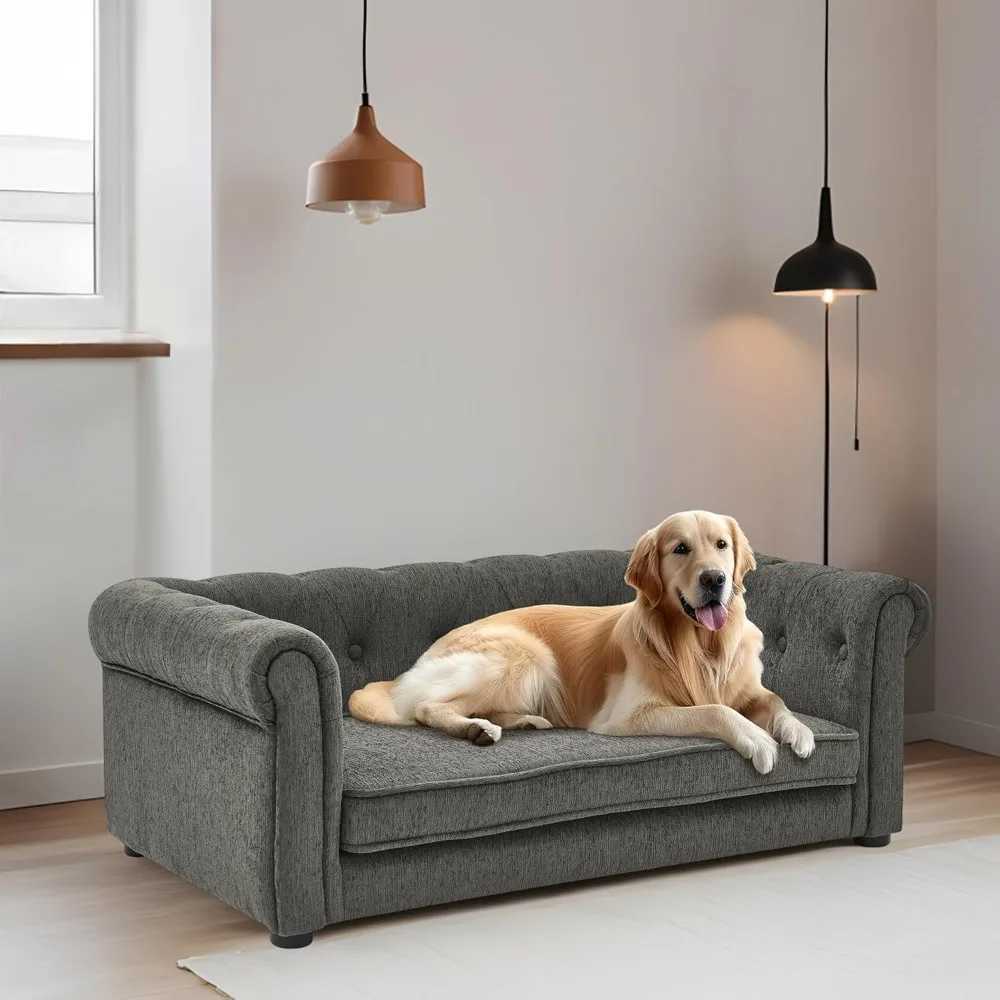 Dog sofa for big dogs up to 60 pounds 31 W memory foam dog sofa with dry cleaning fabric elevator dog sofa bed with L X250412