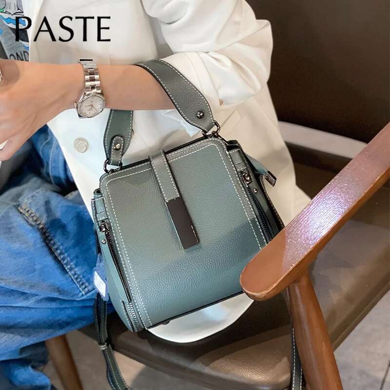 Designer Bag Spring Zipper Design Denim Blue Small Tote Classic 100% Genuine Leather Women's Hand Ladies Crossbody Shoulder Bag