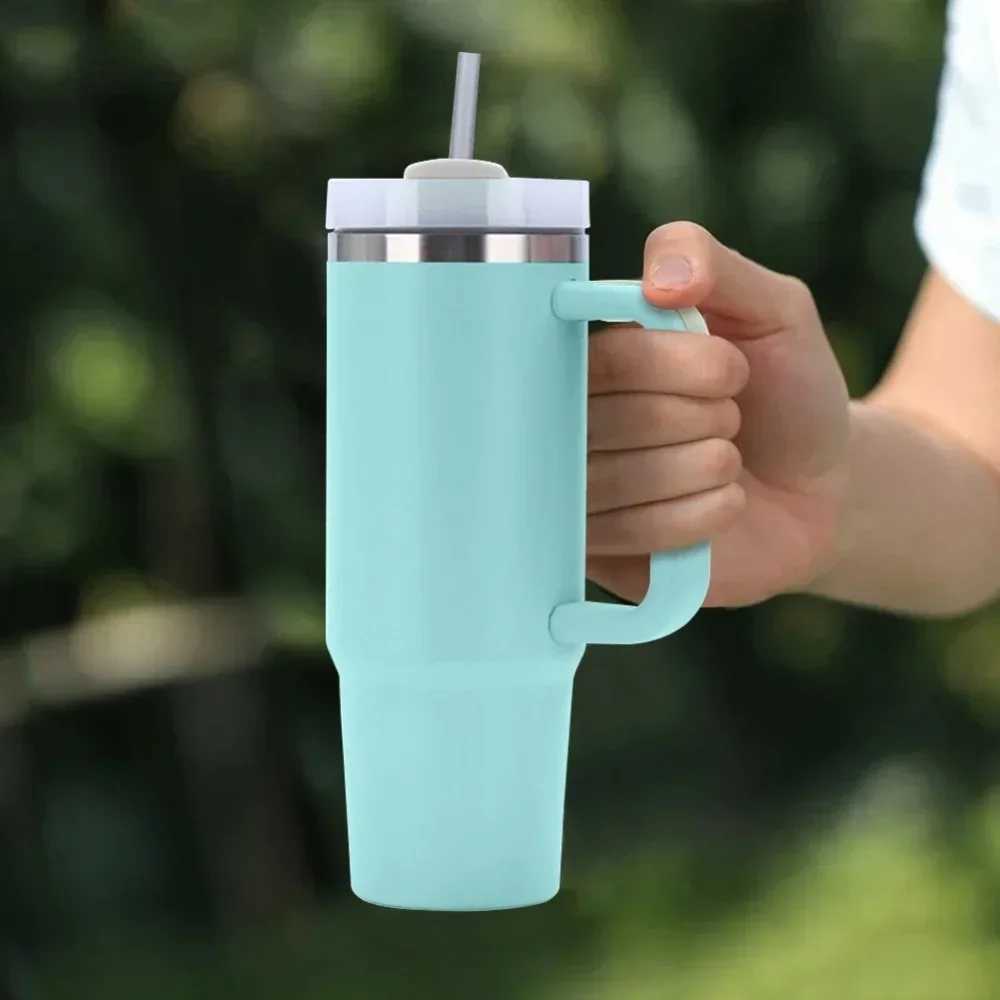40oz Straw Vacuum Insulated Tumbler With Lid Stainless Steel Water Bottle with Handle Leak Proof Coffee Cup for Cup Uber C251114