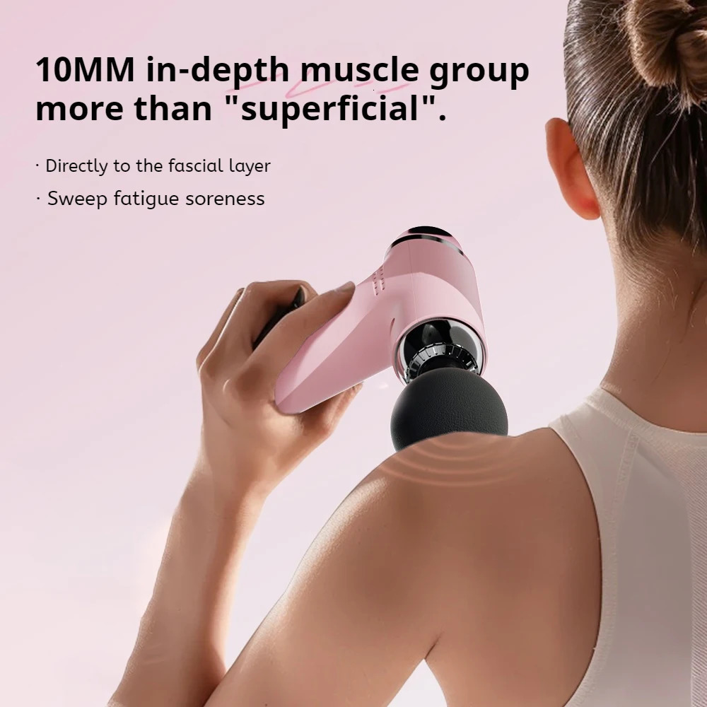 Mini Massage Gun Deep Tissue Muscle Relief Electric Portable for Home Gym Sports Recovery Rechargeable Tool 250414