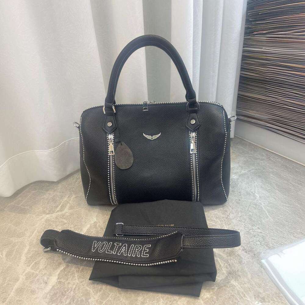 Women's Bags Z New Black Lychee Pattern Women's Genuine Leather Cross Shoulder Handbag Bucket Bag