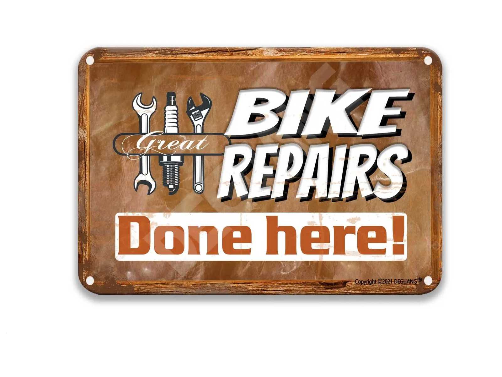 Bike Repairs Zone Tin Posters Vintage French Country Wall Decor Country Decor For Kitchen Garage Sign 8X12 Metal SignM251114