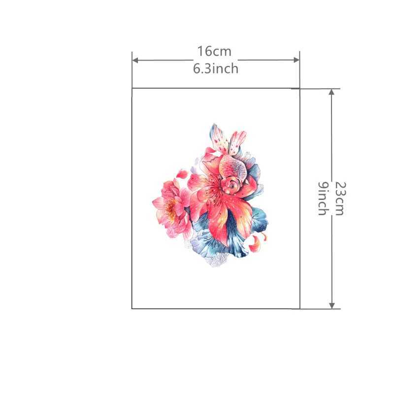 1 Ink Goldfish Flower Sticker Waterproof Durable Temporary TattooXJ25414