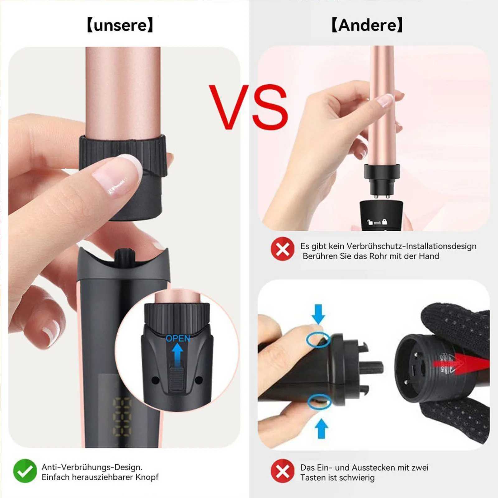 Professional Hair Curling Iron 5 in 1 Ceramic Triple Barrel Electric Heating Curler Irons Hair Waver Hair Salon Styling ToolsT251114