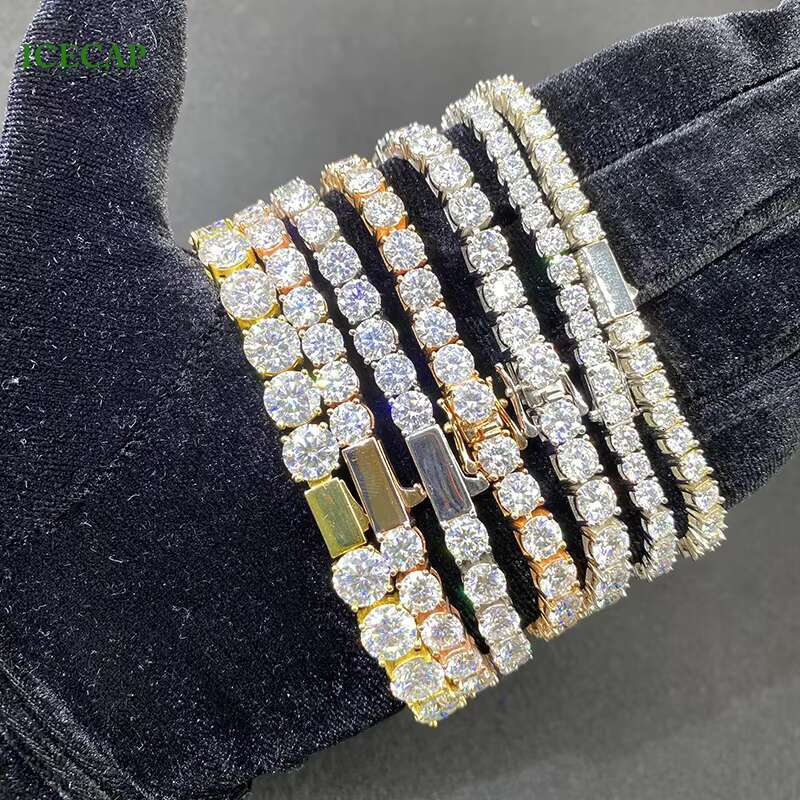 Ready to Ship 925 Sterling Silver 3mm 4mm 5mm 6mm 6.5mm VVS Moissanite Tennis Bracelet with GRA Certified