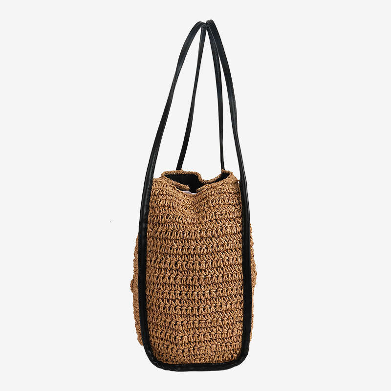 Handmade Beach Bag Minimally Designed One Shoulder New Casual Large Capacity Woven Vacation Beach Bag, Versatile Women's Bag Kq2