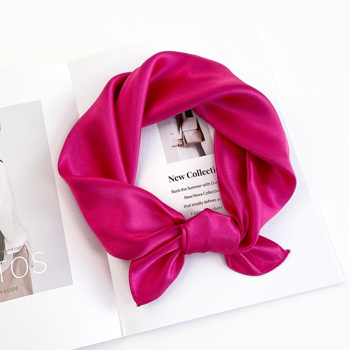 K389 60cm silk scarf solid color small square scarf imitation silk hair tie satin shawl neck scarf professional scarf headscarf cross-border