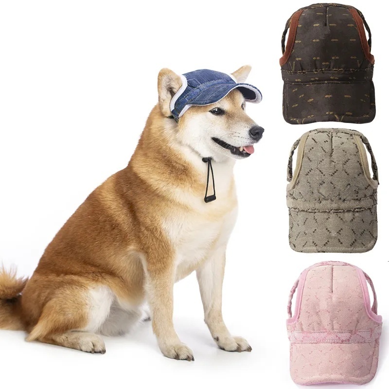 Designer Hats Dog Baseball Cap Big Ear Holes, Summer Beach Visor Small Large Dogs, Comfortable Pet Sun Hat with Adjustable Strap for Dogs Y2yi