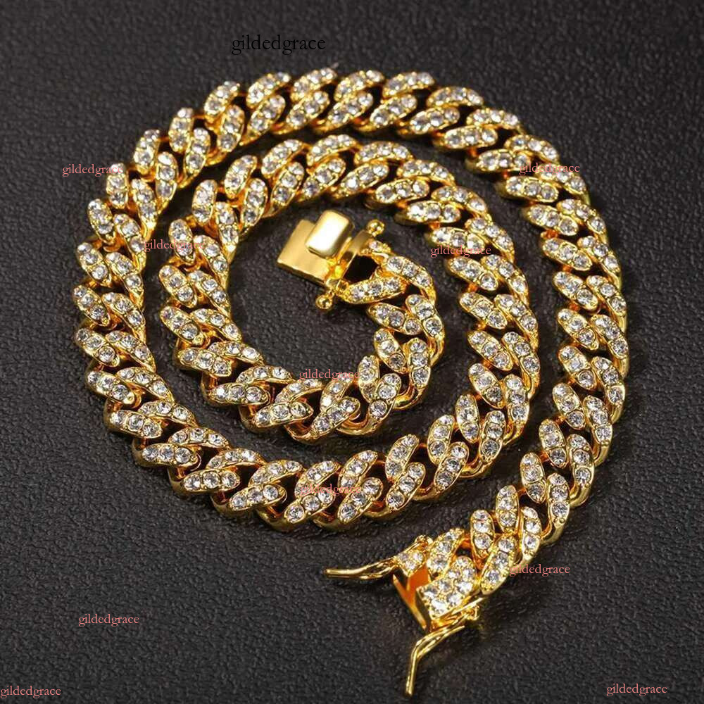 Fine jewelry Pendant Necklaces Choker Custom k Gold 20mm Miami Cuban Chain Necklace N35