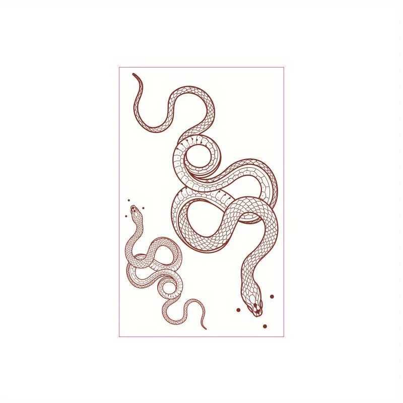 1 Red Snake Tattoo Sticker Temporary Tattoo Waterproof Durable Baby ArtXJ25414