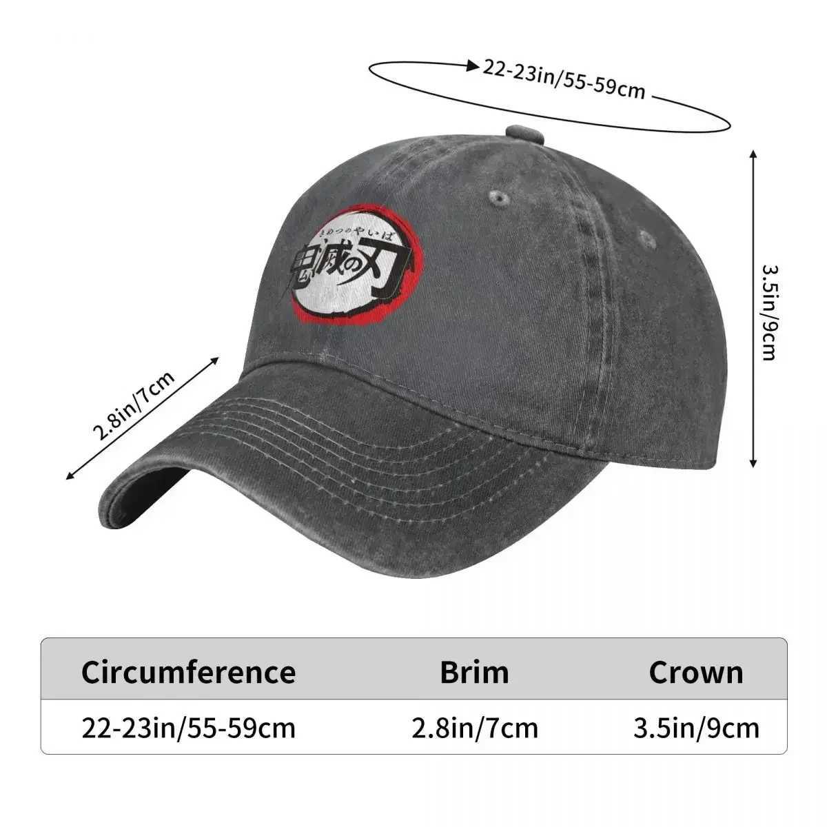 Demon Slayer Anime Baseball Hat Fashion Distressed Washed Hat Mens Outdoor Activity Hat W250414