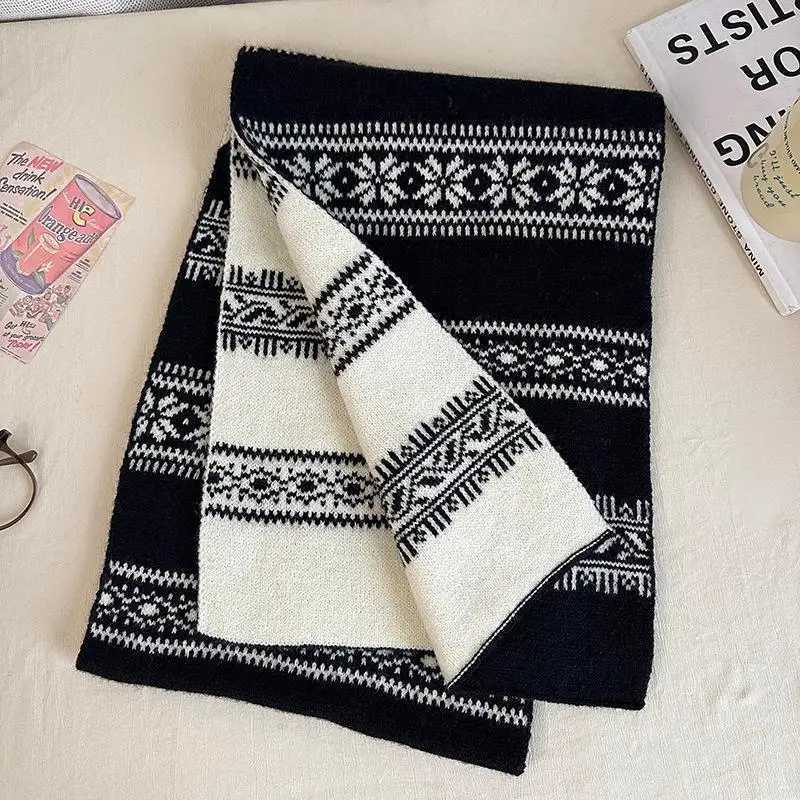 Luxury Thickened Double-sided For Women Windproof Muffler Warm Shawl Knitted Scarf New Years Christmas Accessories Y251114