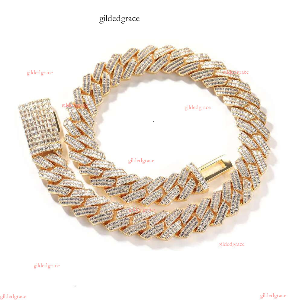 Pass Dia Tester Gra Certificates 6mm 8mm Width One Row Sterg Sier Vvs Moissanite Cuban k Chain Necklace NO2