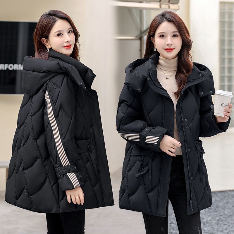 Slimming Large Fur Collar Down Cotton Women's New Year Short Cold-Proof Puffer Jacket Thickened Coat Outerwear