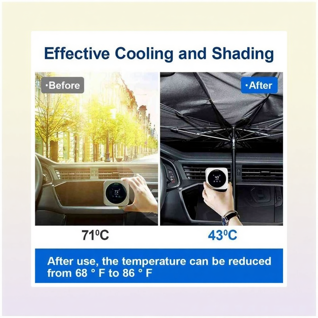 Foldable Car Windshield Sunshade Umbrella Auto Front Window Sun Shade Covers Heat Insulation UV Protection Parasol Accessories