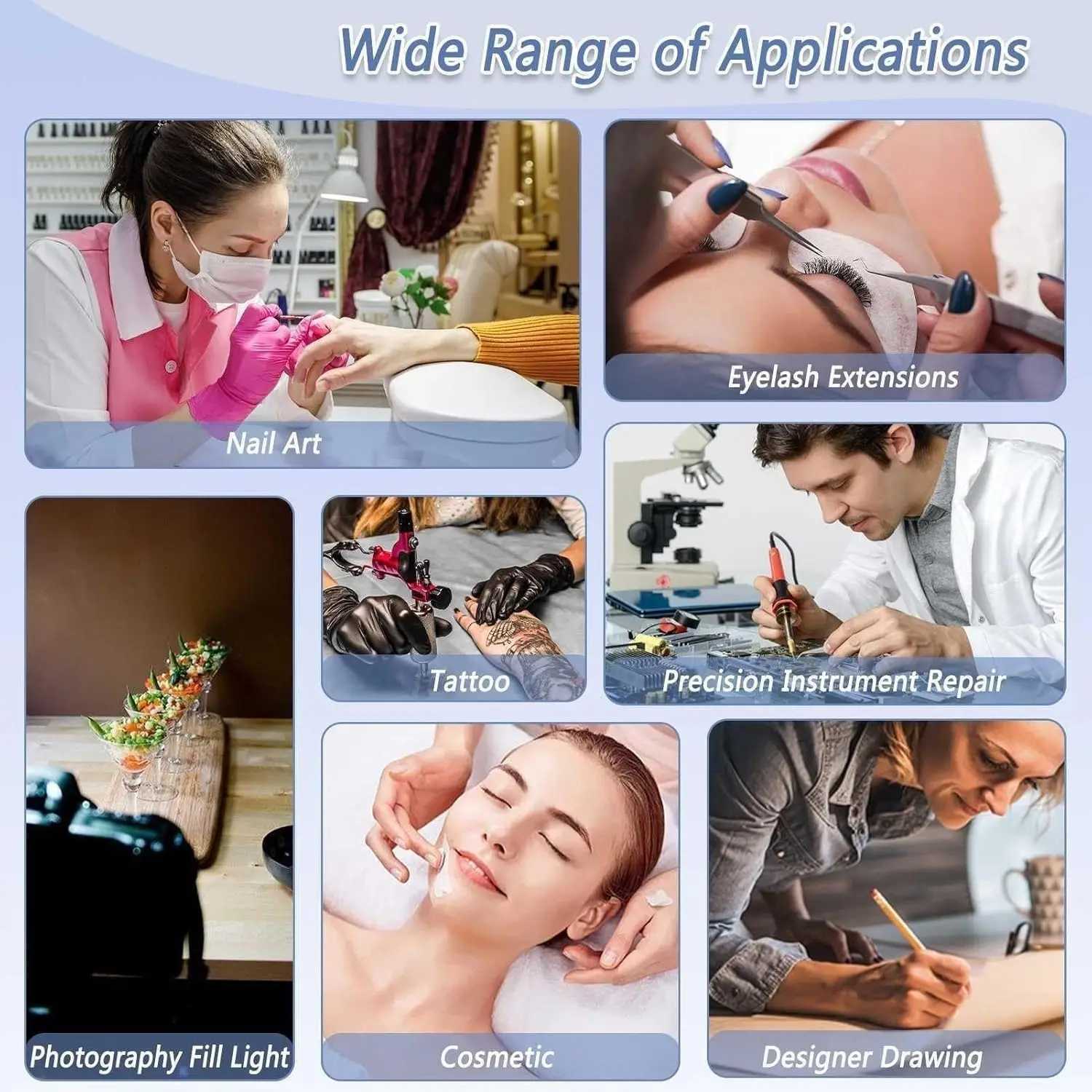 Nail Light Foldable Nail Table Lamp with 3 Color Temperature 3000K-6000K for Manicure Lash Skincare Pink M251114