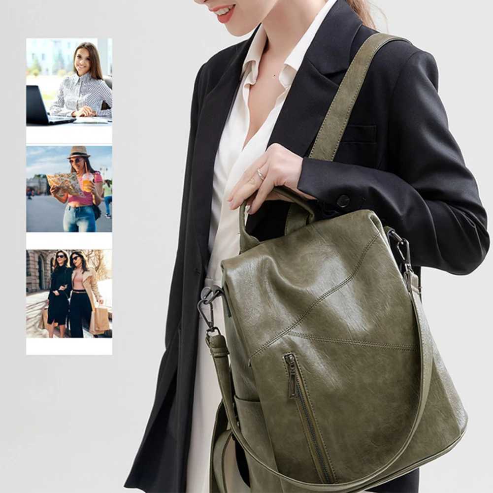 SYZM Women Genuine Leather Backpacks Anti-theft Backpack Fashion Multifunctional Backpack Waterproof Large Capacity SchoolbagW251113