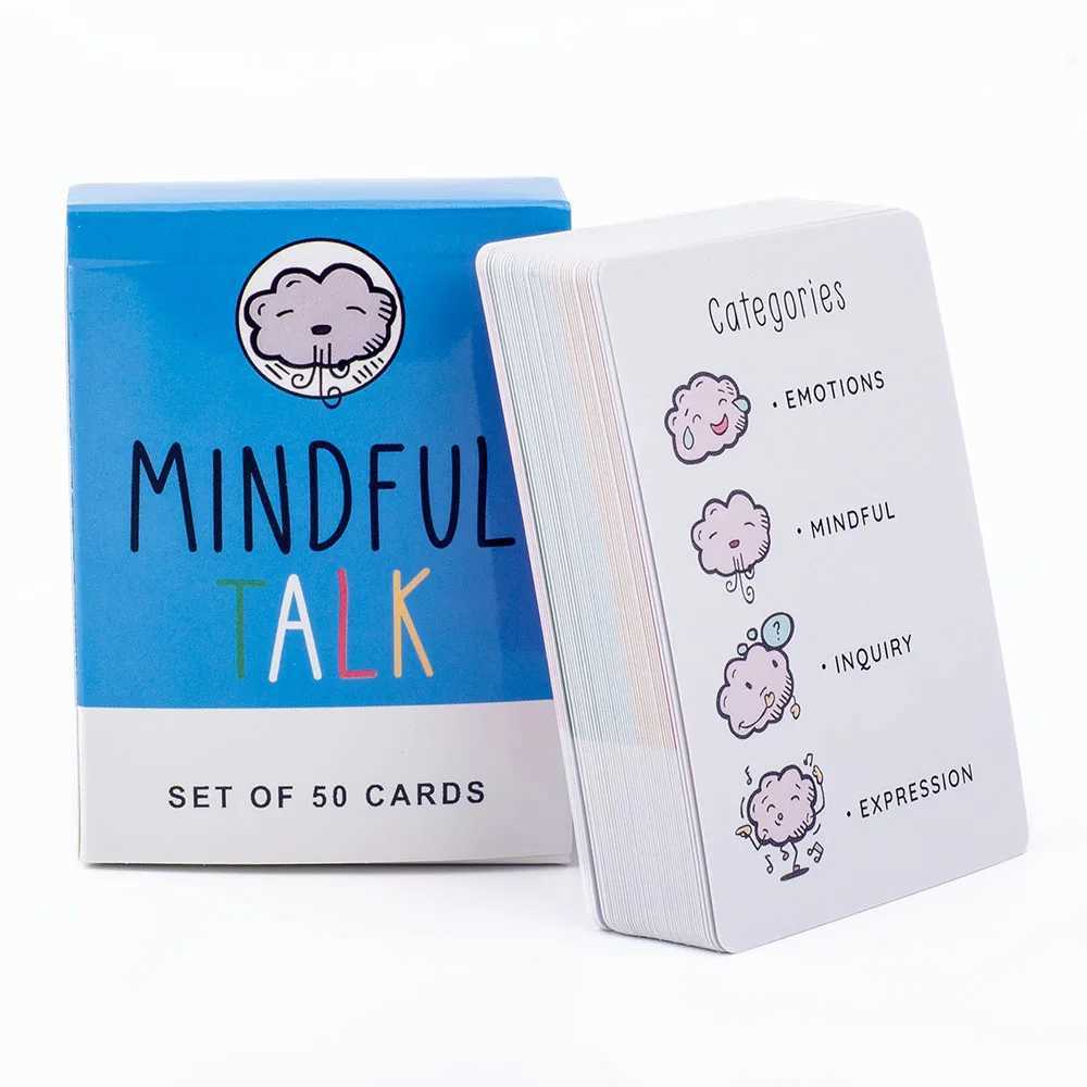 Mindful Talk Board Game Set Of 50 Cards Meaningful Funny Party Supplies Strategy Games 8963cm Easy To Play C251114