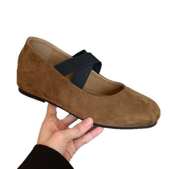 Gentle Fairy Ballet Single 2025 Summer Autumn French Style Elegant Ruched Square Toe Shallow Mouth Flat Mary Jane Shoes