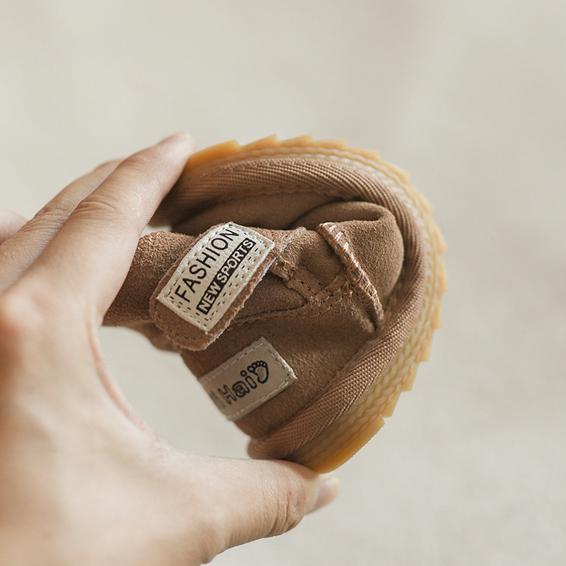 Winter Baby Snow Boots Warm Plush Leather Toddler Shoes Fashion Boys Girls Anti-slip Rubber Sole Baby Sneakers Infant Boots 241028