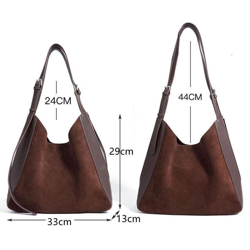 2025 New Suede Women Retro Autumn Winter Shoulder Split Leather Female Armpit Hand Tote Bag