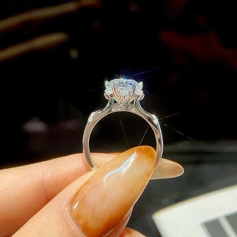 GRA Luxury Moissanite Diamond Gemstone Rings for Women 925 Sterling Silver D color Solitaire Wedding Engagement Fine Jewelry