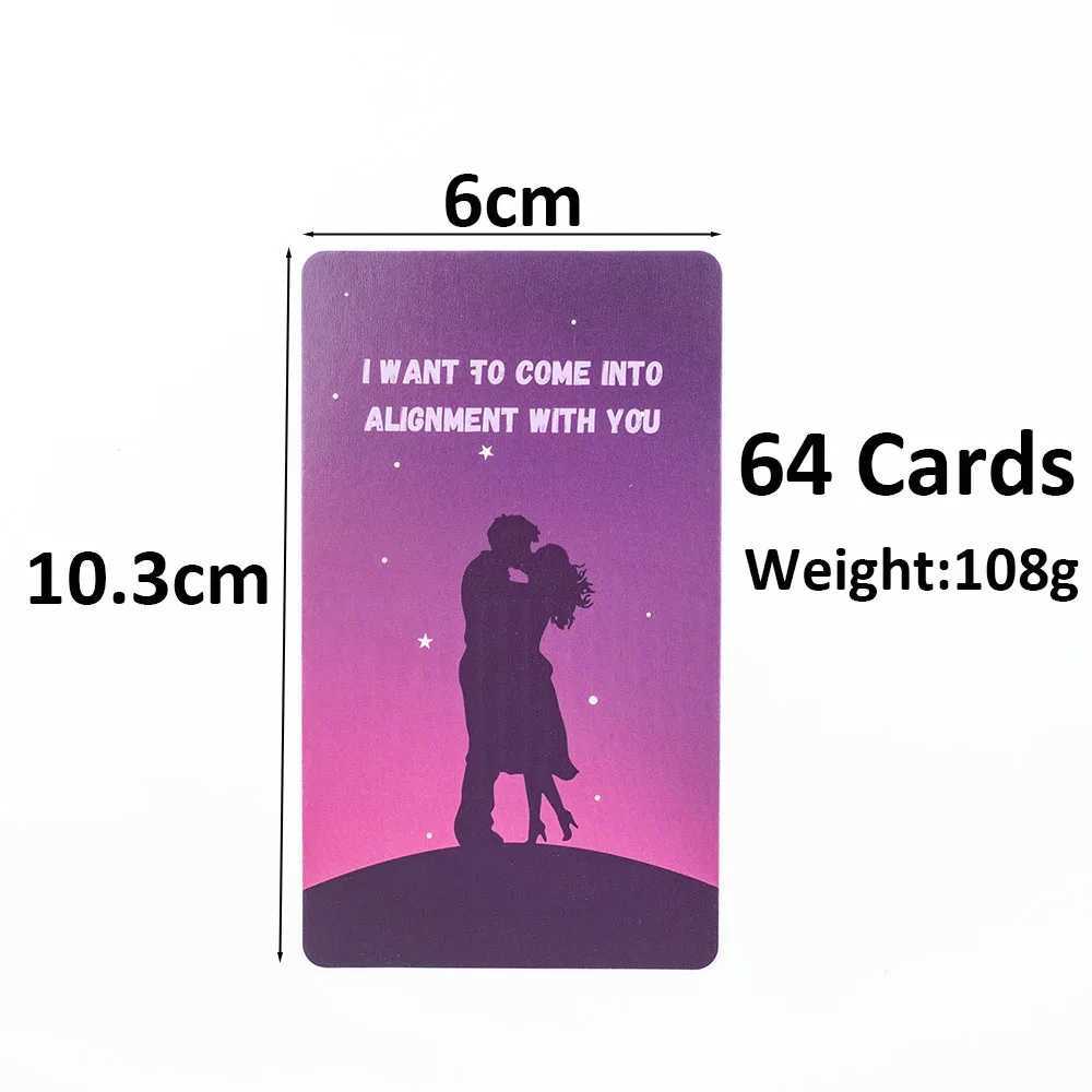 Hot Sale Lovers Oracle 64-Card Deck English Divination Cards for Love Guidance Relationship Visions Compact 103x6cm Board C251114