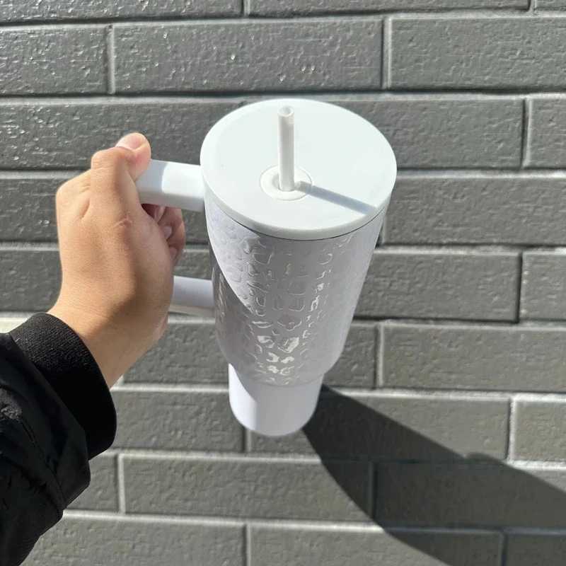 Leopard Print Fashionable Spicy Girl Thermos Cup with Large Capacity and Handle Water Cups Car Portable Thermos Cup Fashion Item C251114