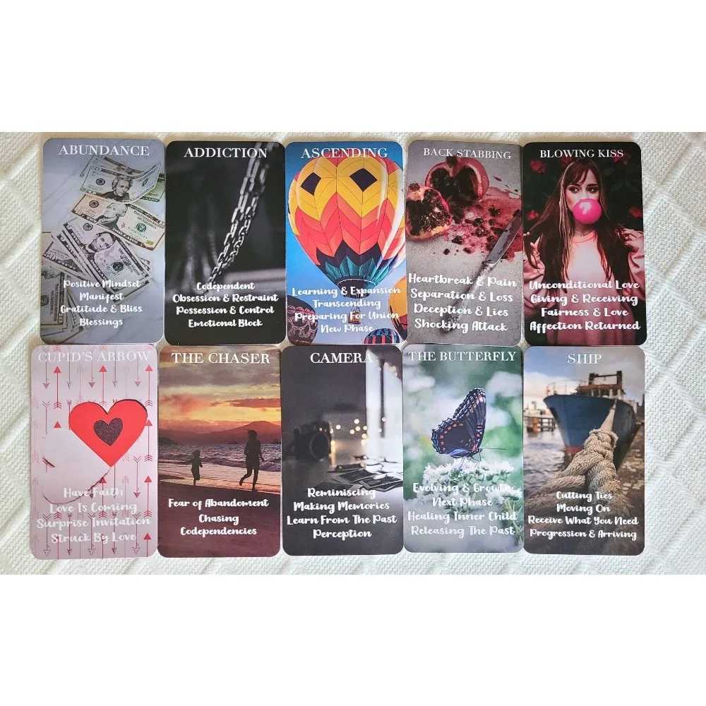 53 Pcs Cards Mystic Red Rose Oracle Deck 1036cm A Situations Deck Tarot Cards Twin Flame Oracle Cards Love Keywords Meaning C251114
