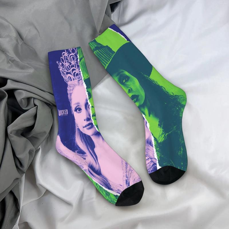 Men's Socks Good Glinda And Elphaba Split Design Stockings Non Skid Men Quality Winter Harajuku Sports