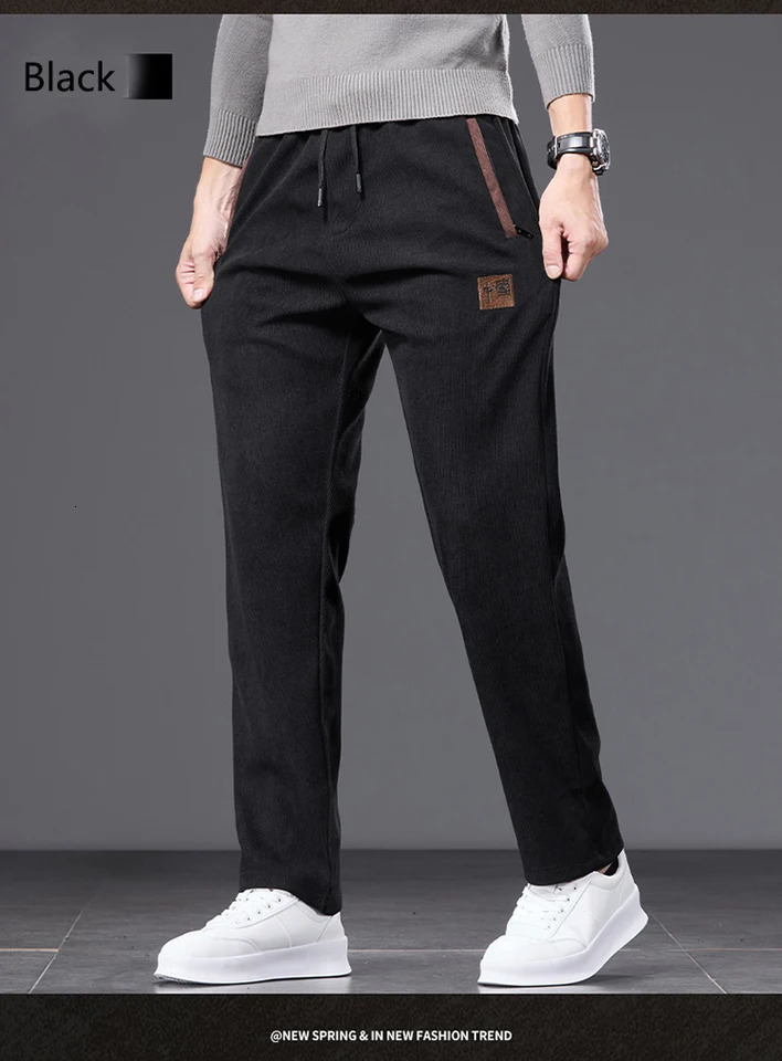 Autumn Winter Mens Corduroy Pants Classic Drawstring Elastic Waist Thick Outdoors Work Trousers Male Plus Size 5XL 251112