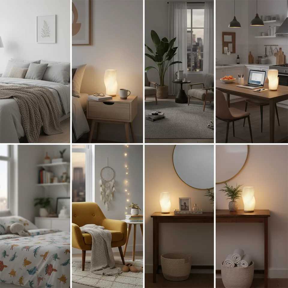 Usb Led 3d Pleated Table Desk Lamp Light Dimmable Bedside Modern Home Decor Lamps For Bedroom Atmosphere Night Lights Small Shop M251114