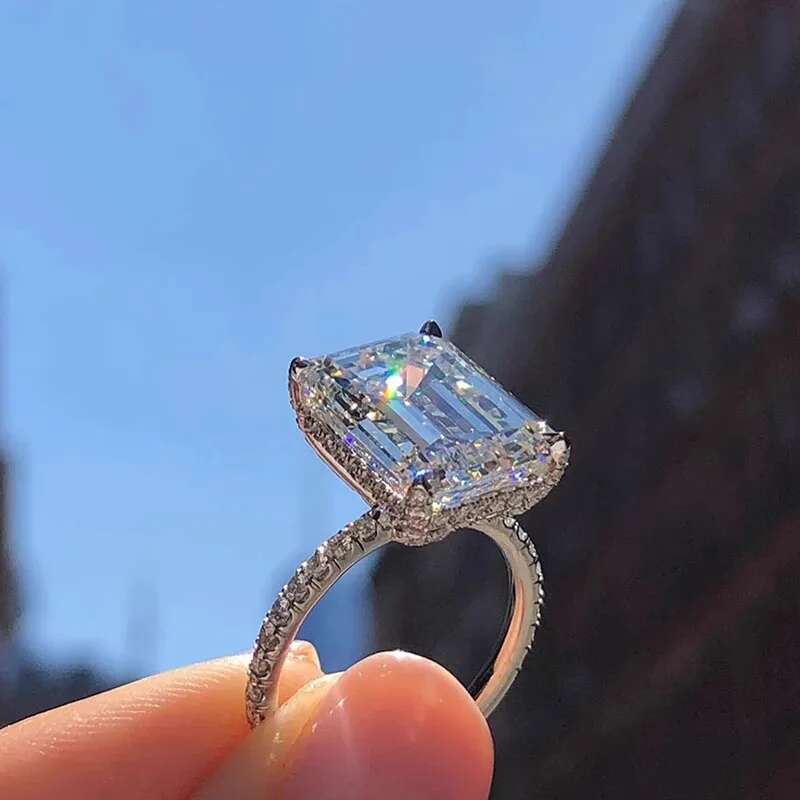 2 3 5 6 8 10 Carat Real Solid 18K White Gold Ring Pear shape moissanite Diamonds Women Wedding Party Engagement Ring Classic