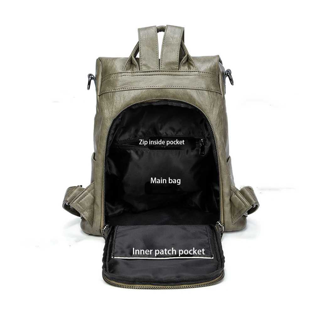 SYZM Women Genuine Leather Backpacks Anti-theft Backpack Fashion Multifunctional Backpack Waterproof Large Capacity SchoolbagW251113