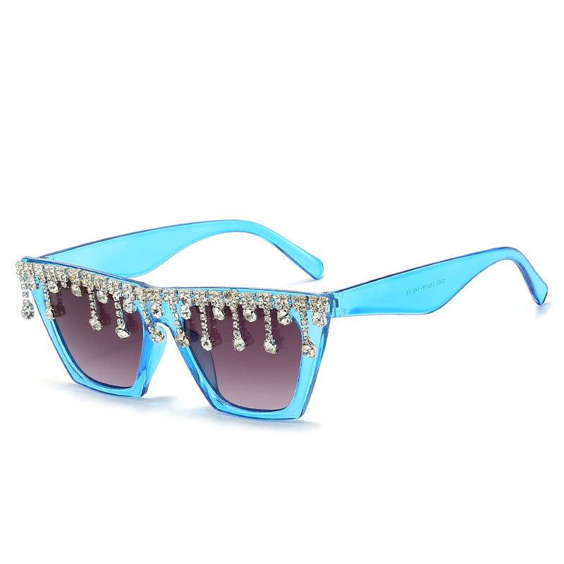 Large Frame Diamond Set Fashion Versatile Party Sunglasses