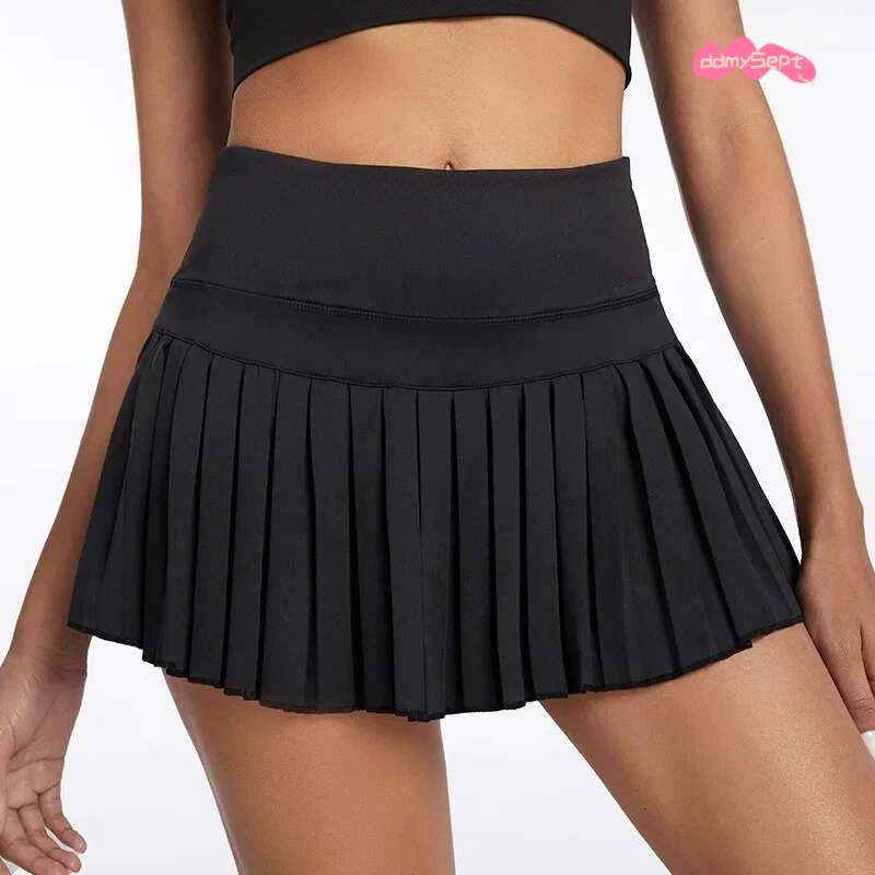 Safe Tennis Skirts XS-XXL Gym Golf Running Pleated Pantskirt SEXY Women Sports Fiess Shorts Pocket High Waist Skort Lulu skirt ddmySept