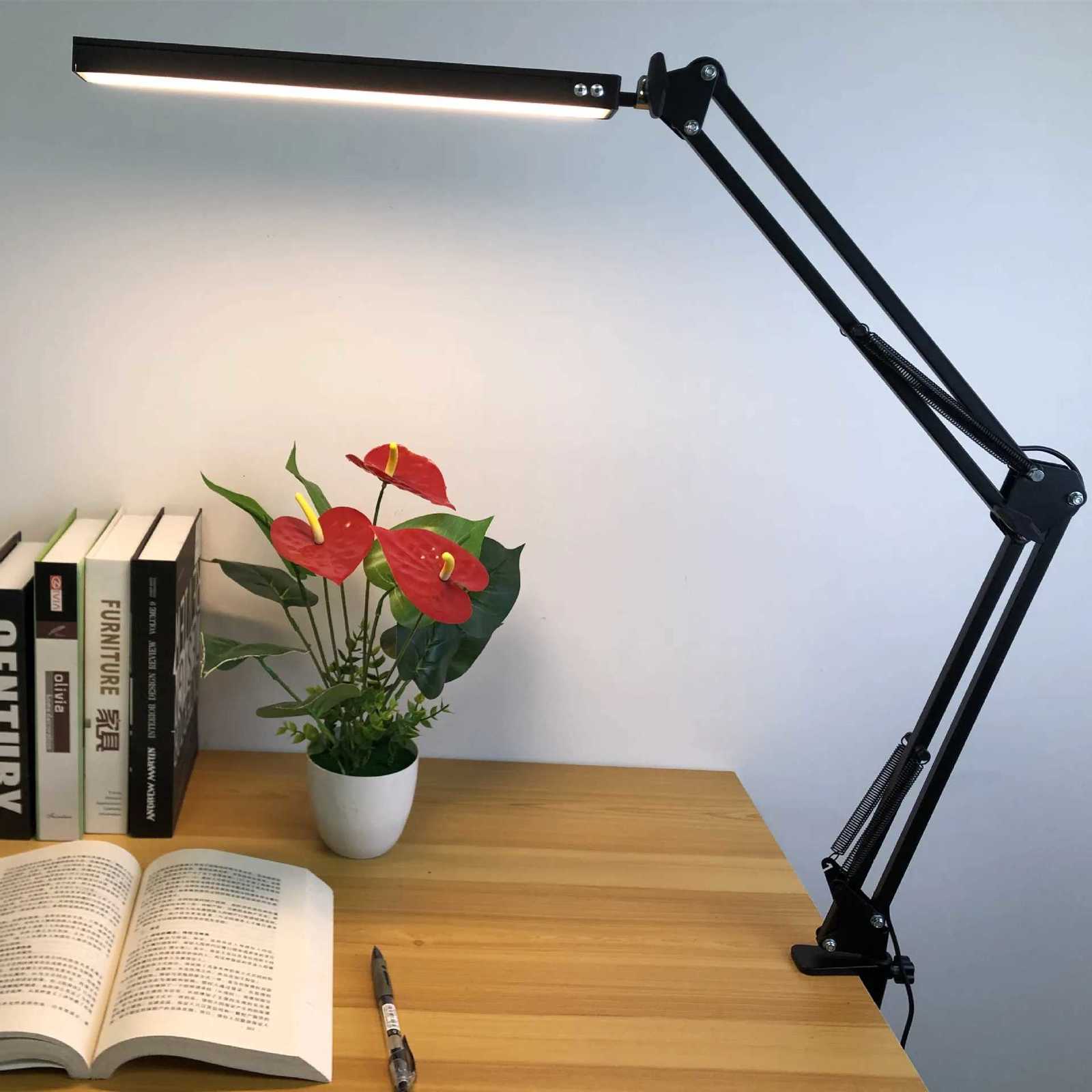 33CM LED Desk Lamp Adjustable Foldable Double Swing Light Eye-Caring For Dormitory Study Office Architect Task Lamp Dimmable M251114