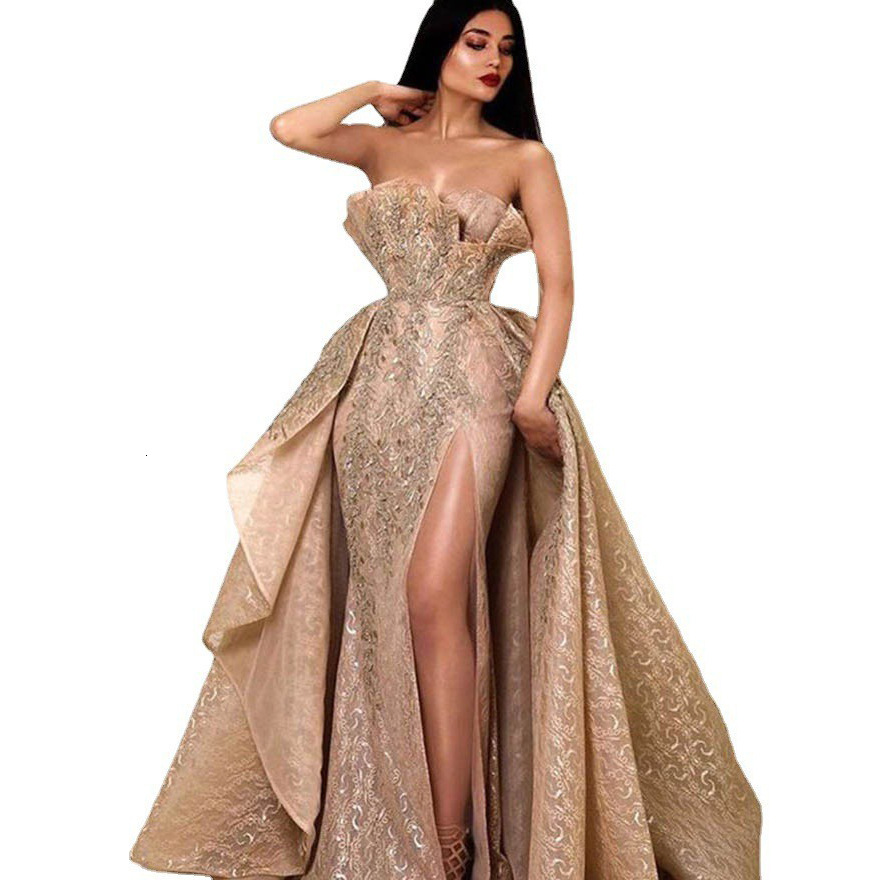 2025 New Womens Dress Sexy Strapless Long Skirt Temperament Evening Gown