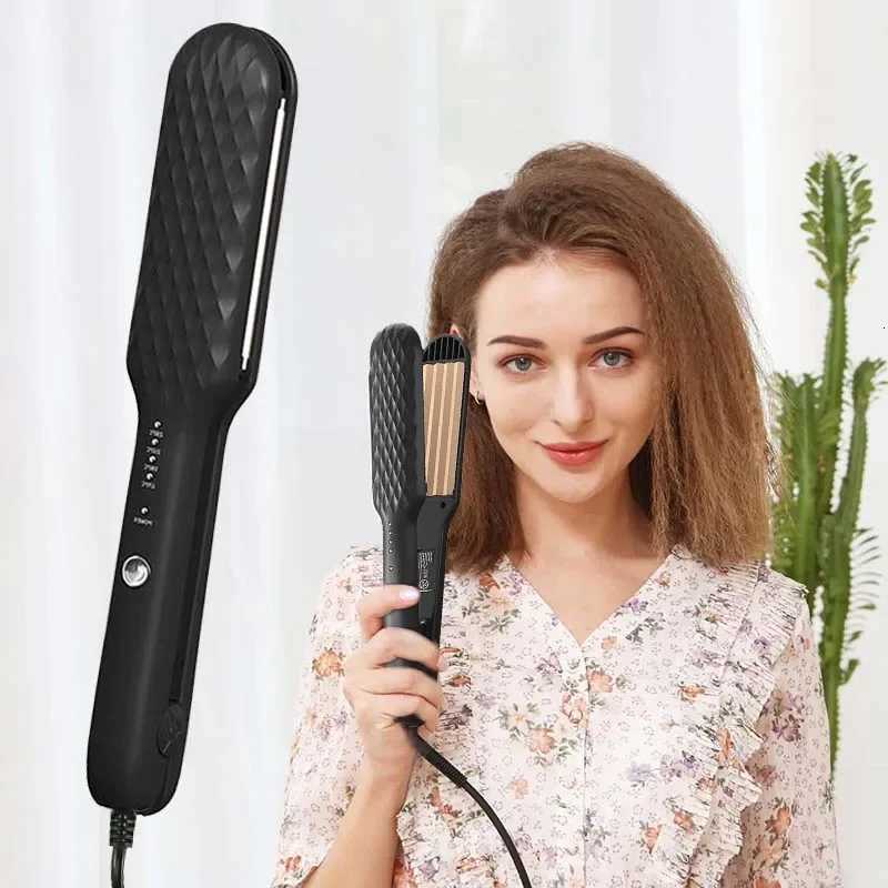 Professional Ceramic Corrugated Iron Fluffy Hair Curler 3D Hair Crimper Iron Corn Perm Splint Flat Iron Curling Styling ToolT251114