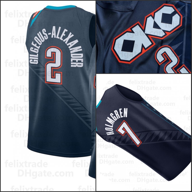 2 Shai Gilgeous-Alexander OKC Oklahomas City Thunders 2025-26 city Basketball Jersey Chet 7 Holmgren Caruso Luguentz Oklahomas Dort Jalen Williams Josh Joe
