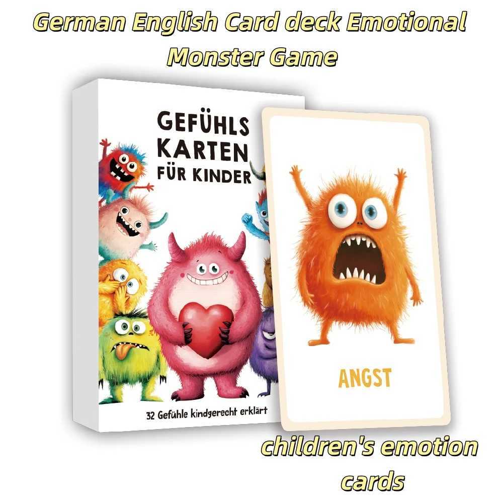 German English Card deck Emotional Monster Game Control Emotions And Funny Card Family Gathering Travel Game Fun Childrens Cards C251114