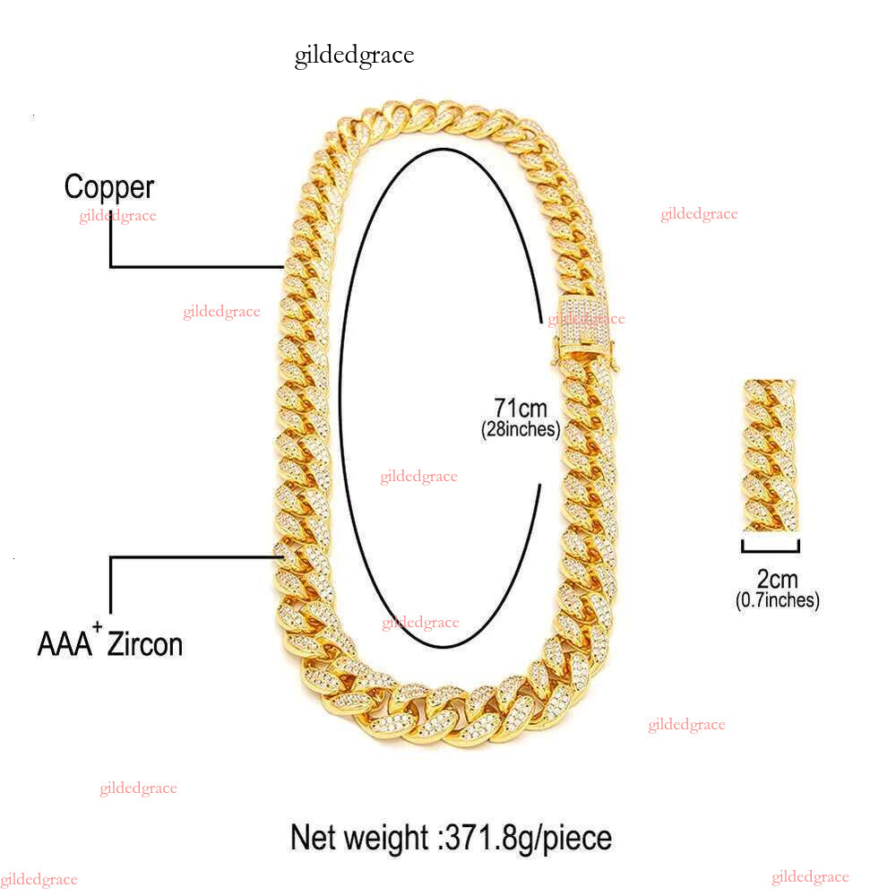 Designer Bracelet Jewelry Chain Necklace Pass The Tester 6mm~21mm Wide Gold Sterg Sier D Color VVS Moissanite Dia Cuban k Men choker goo