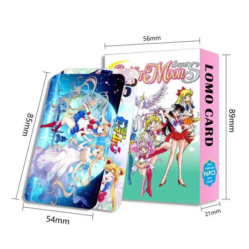 New Anime Peripheral Sailor Moon 96 Double-sided Small Card LOMO Card Boxed Card Bookmark games for kids card game C251114