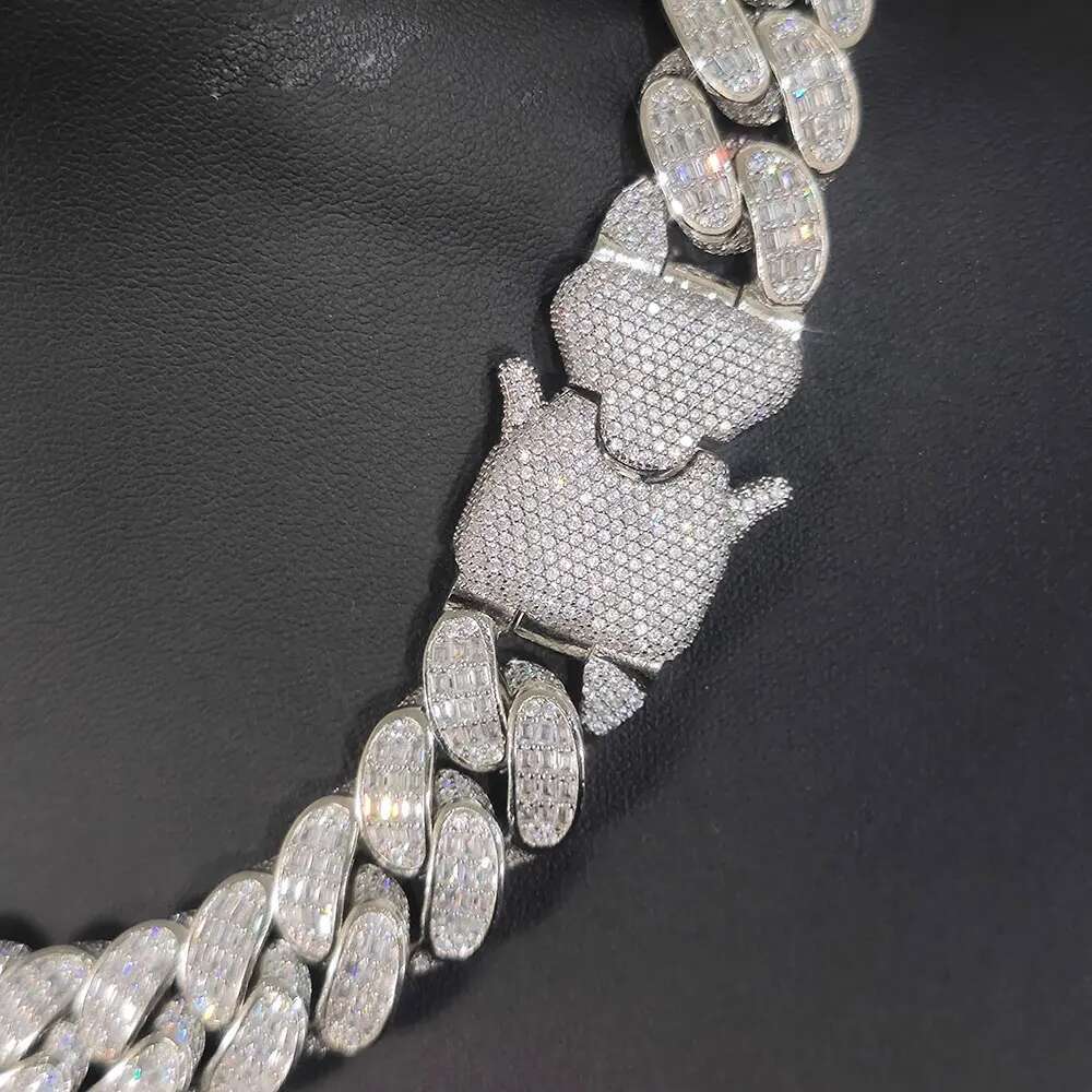Hip Hop Jewelry 18mm 3 Rows Rectangle CZ Cuban Link Chain Diamond Necklace Bling Heavy Iced Out cuban Chain For Men Party Gift