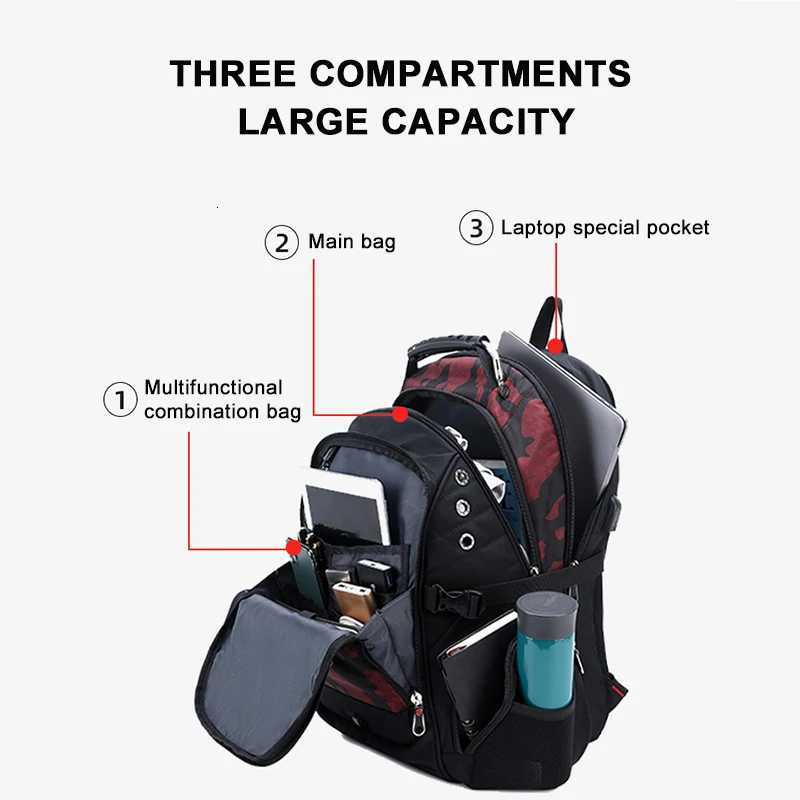 Waterproof 17/20 Inch Laptop Backpack Men School Bags USB Charging Bag Fashion Bagpack Man Airplane Travel Backpack Male MochilaW251113