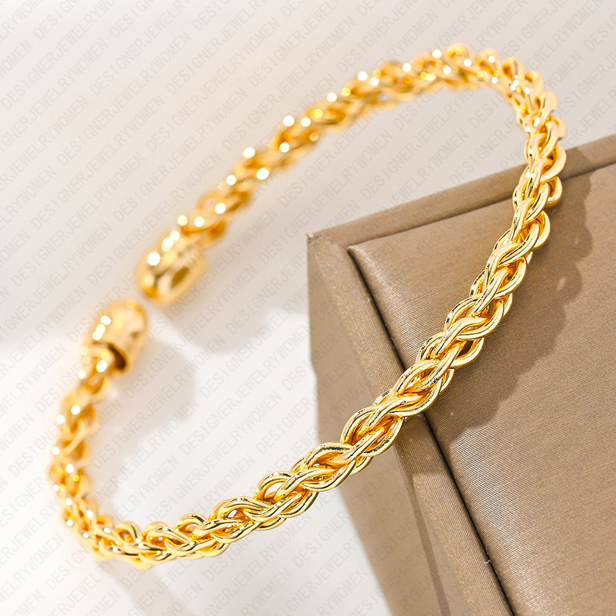 Designer Bracelet Bracelet for Women Twisted Flower Bracelets Gold Bangle Open Bangles Luxury Jewlery Designer for Women Elegant Timeless Gift Premium