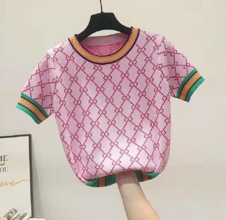 NEW Women's Knits Tees High Quality Short Sleeve G Designer Tshirt Female Sweater Tops Tee