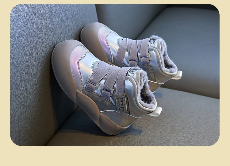 Winter Fashion Children Youth Waterproof Leather Walkfashion Girls Sneaker Rubber Hiking Shoe Kids Toddler Snow Warm Boots Fur Shoes Sizes 27 - 37 dh1