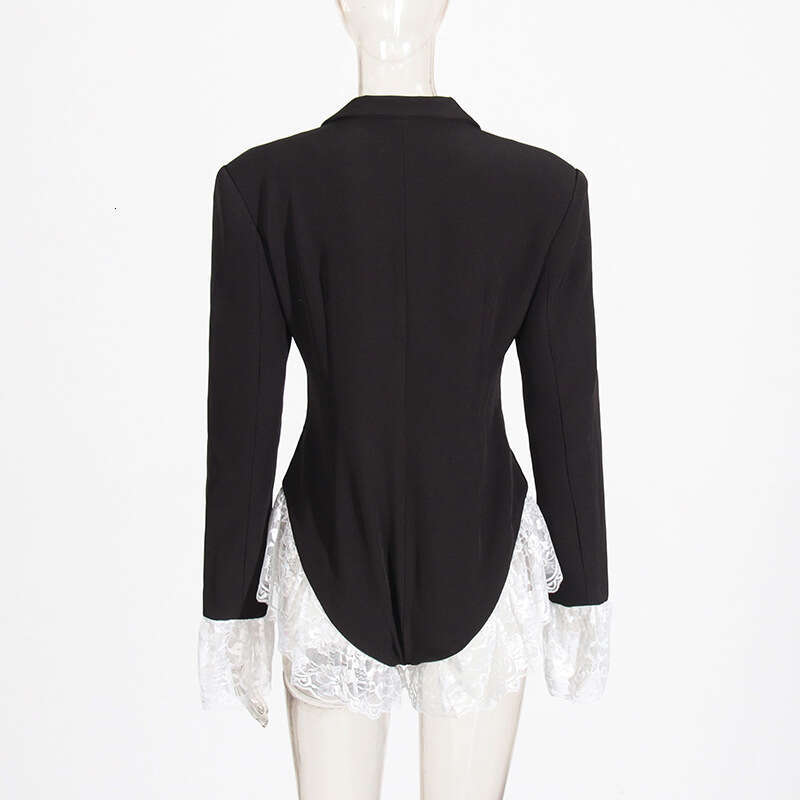 Designer Trendsetting V-Neck Lace Patchwork Suit Jumpsuit for Ladies